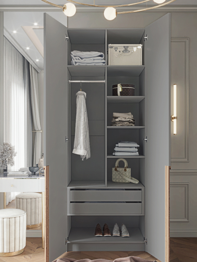 Casa Mia (Р5), 100x50x210, 2-дверный, 540 PE Серый Манхеттен