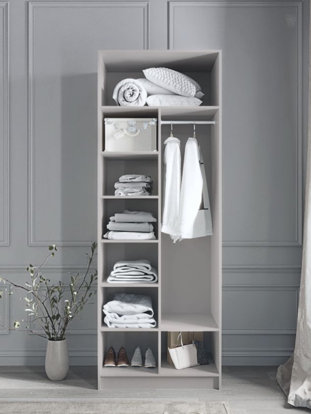 90х230х50 см Шкаф Двухдверный цвет Серый полок6