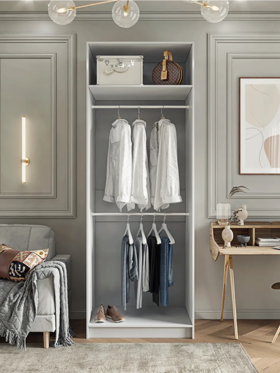 90х240х55мм Шкаф Двухдверный цвет Белый полок1