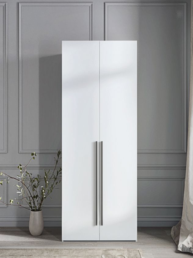 80х230х65 см Шкаф Двухдверный цвет Белый полок6