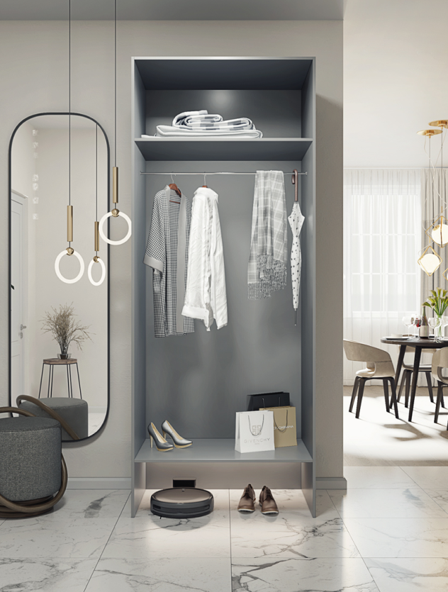 Casa Mia (Р4НШ), 100x50x210, 2-дверный, 540 PE Серый Манхеттен