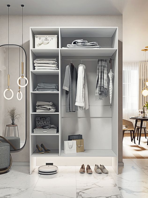 150х250х60 см Шкаф Трехдверный цвет Белый полок6