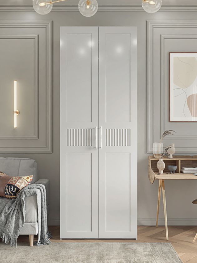 90х240х55мм Шкаф Двухдверный цвет Белый полок1