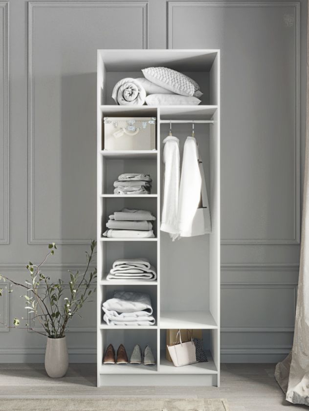 60х230х60 см Шкаф Двухдверный цвет Белый полок6