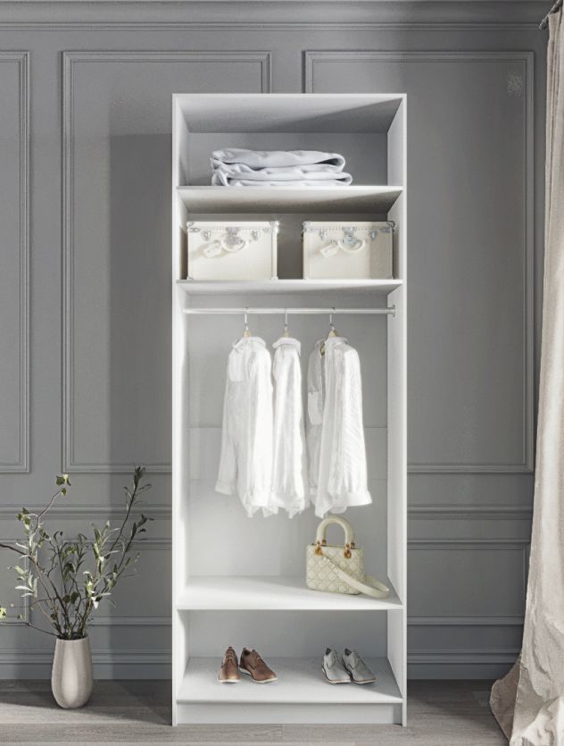 90х240х50 см Шкаф Двухдверный цвет Белый полок4