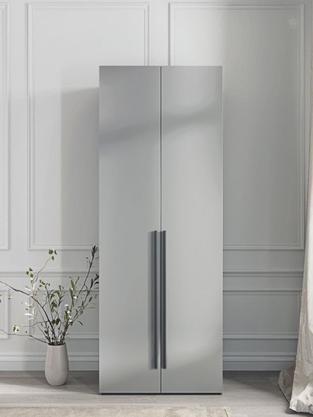 90х230х50 см Шкаф Двухдверный цвет Серый полок6