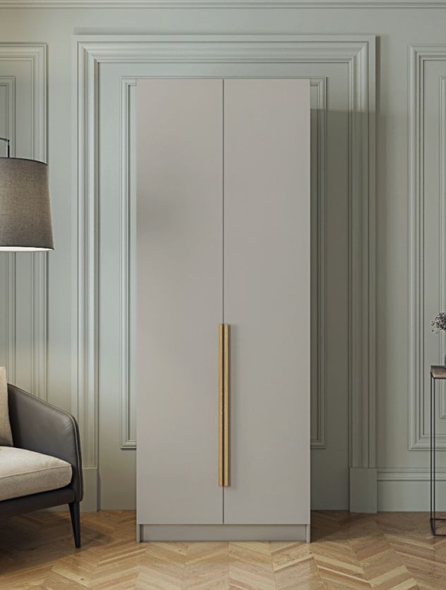 80х230х50 см Шкаф Двухдверный цвет кашемир полок6