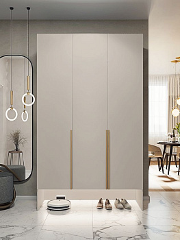 120х250х50 см Шкаф Трехдверный цвет кашемир полок5