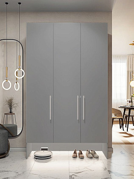 120х250х55 см Шкаф Трехдверный цвет Серый полок5