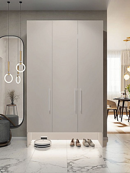 120х250х50 см Шкаф Трехдверный цвет кашемир полок5