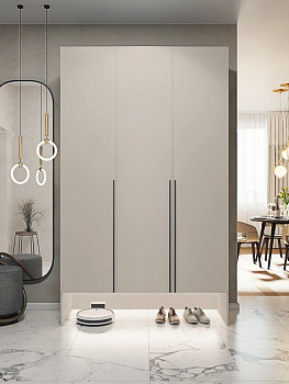 120х250х50 см Шкаф Трехдверный цвет кашемир полок6