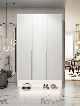 120х250х65 см Шкаф Трехдверный цвет Белый полок6